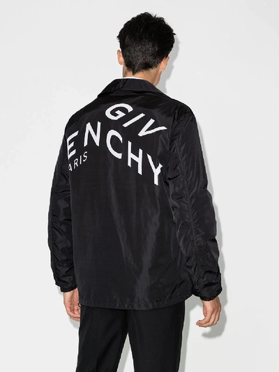 Shop Givenchy Logo Print Windbreaker Jacket In Black