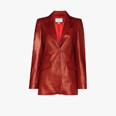 Shop Gucci Blazer Aus Lammleder In Rot
