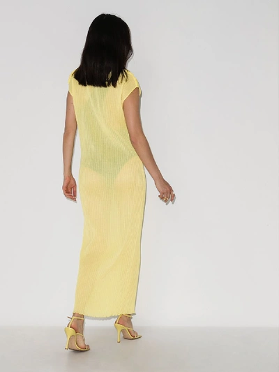 Shop Jil Sander Ribbed Maxi Dress In Yellow