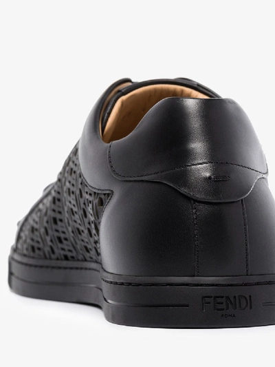 Shop Fendi Logo Cut Out Sneakers In Black