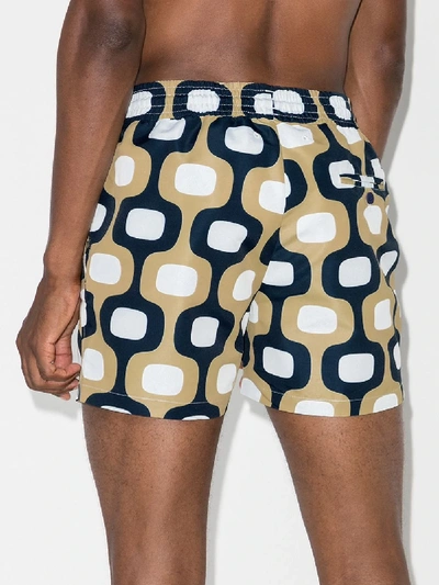 Shop Frescobol Carioca Ipanema Print Swim Shorts In Yellow