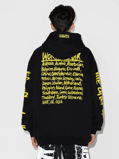 Shop Vetements World Tour Print Hoodie In Black