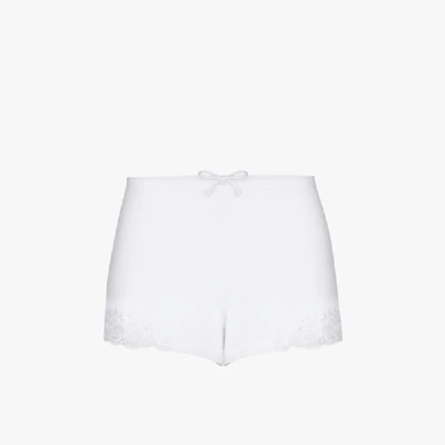 Shop La Perla Shorts Mit Spitzenborten In Weiss