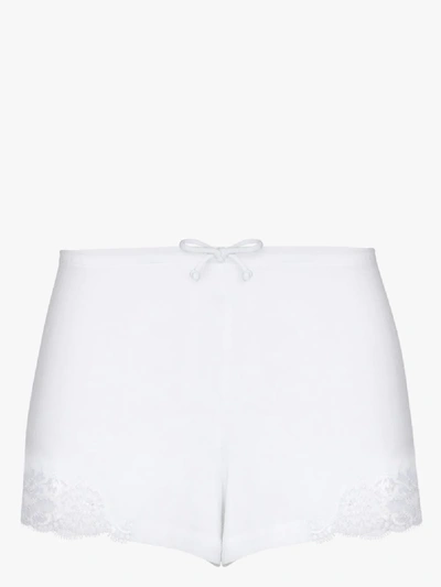 Shop La Perla Shorts Mit Spitzenborten In Weiss