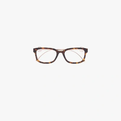 Shop Fendi Brown F Is  Tortoiseshell Glasses