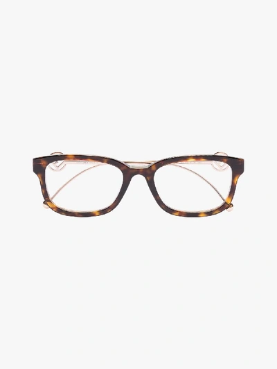 Shop Fendi Brown F Is  Tortoiseshell Glasses