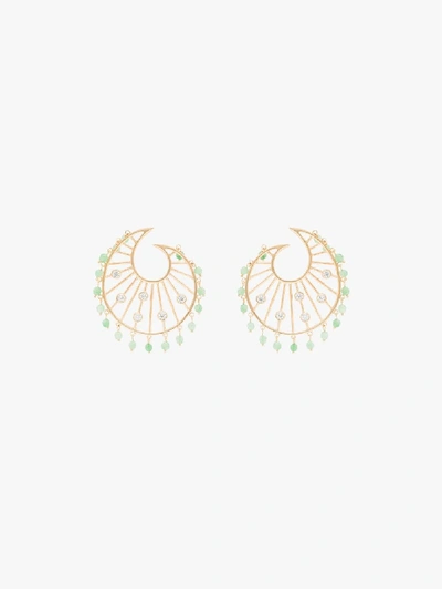 Shop Apples & Figs Gold-plated Allegory Of Spring Shell Earrings In Metallic