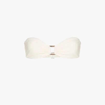 Shop Anemone Tortoiseshell Ring Bandeau Bikini Top In White