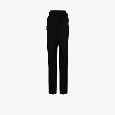 Shop Y/project Black High Waist Wrapped Tailored Trousers
