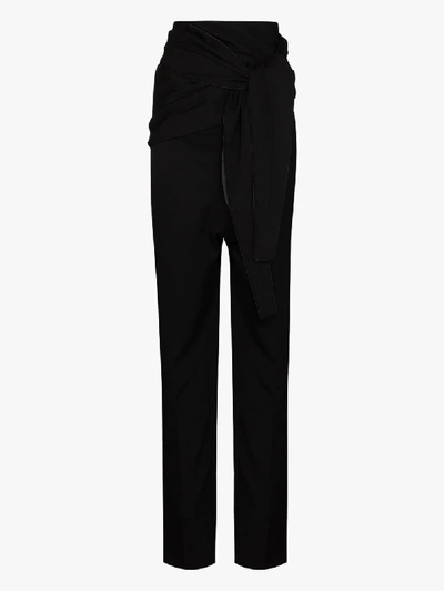 Shop Y/project Black High Waist Wrapped Tailored Trousers