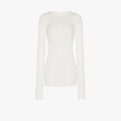 Shop Rick Owens Performa Long Sleeve T-shirt In White