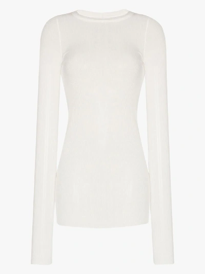 Shop Rick Owens Performa Long Sleeve T-shirt In White