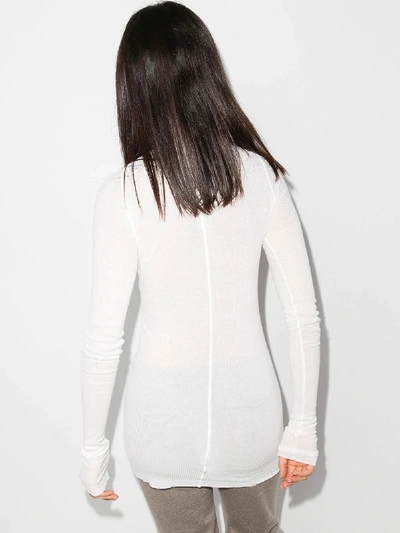 Shop Rick Owens Performa Long Sleeve T-shirt In White