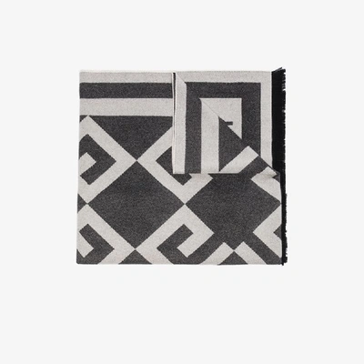 Shop Givenchy Grey Monogram Cashmere Wool Scarf