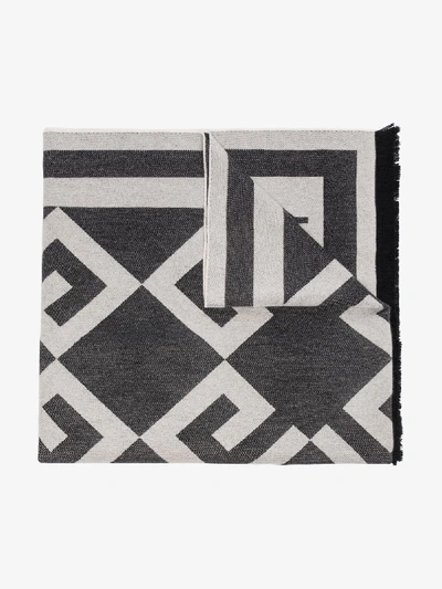 Shop Givenchy Grey Monogram Cashmere Wool Scarf