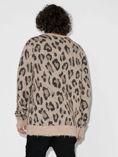 Shop R13 Leopard Print Intarsia Sweater In Neutrals