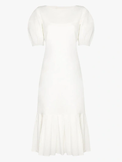 Shop St Agni Kazumi Open Back Midi Dress In White