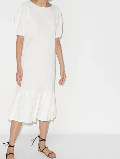 Shop St Agni Kazumi Open Back Midi Dress In White
