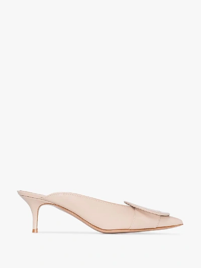 Shop Gianvito Rossi Neutral Ruby 85 Patent Leather Mules - Women's - Leather In Neutrals