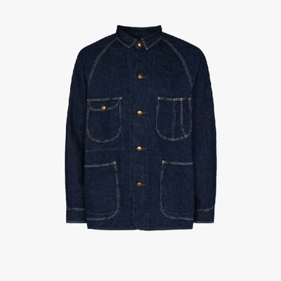 Shop Orslow '50s Denim Coverall Jacket In Blue