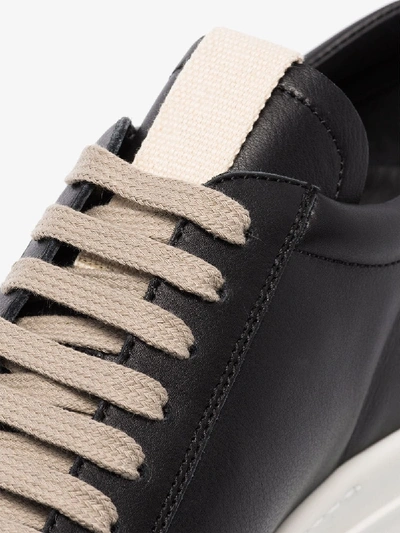 Shop Rick Owens Black Performa Low Leather Sneakers