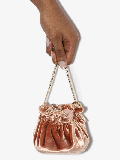 Shop Rosantica Pink Moneta Velvet Mini Bag