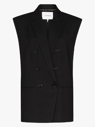 Shop Frame Oversized Double-breasted Waistcoat In Black