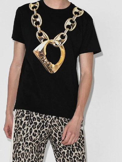 Shop Moschino Necklace Print T-shirt In Black