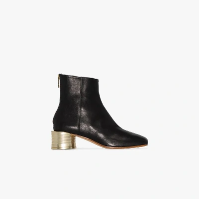 Shop Mm6 Maison Margiela 50 Leather Ankle Boots In Black