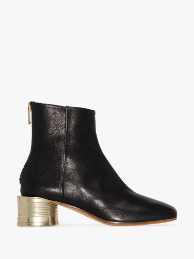 Shop Mm6 Maison Margiela 50 Leather Ankle Boots In Black