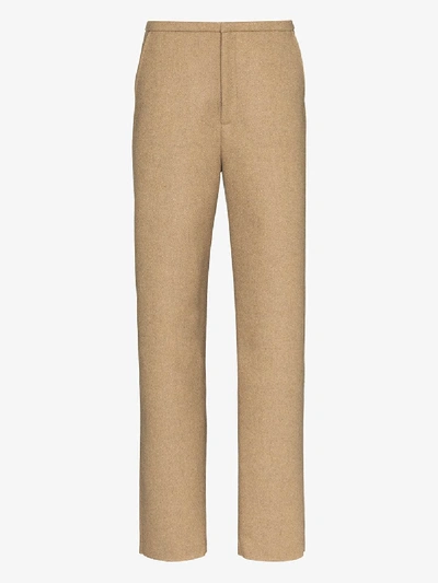 Shop Totême Alaior High Waist Tailored Trousers In Brown