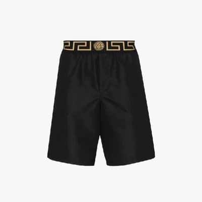 Shop Versace Greca Border Swim Shorts - Men's - Polyester/spandex/elastane In Black