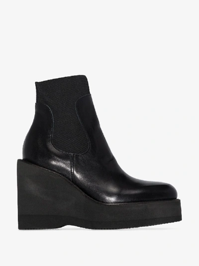 Shop Sacai 115 Wedge Ankle Boots In Black