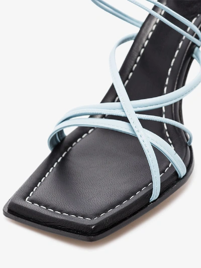Shop Wandler Black Blue Joanna 85 Leather Sandals