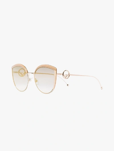 Shop Fendi Gold Tone F Is  Sunglasses