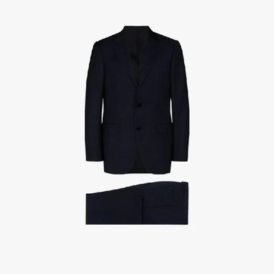 Shop Ermenegildo Zegna Milano Striped Single-breasted Suit In Blue