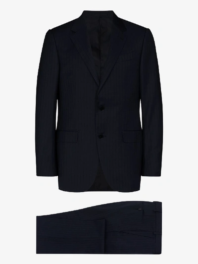 Shop Ermenegildo Zegna Milano Striped Single-breasted Suit In Blue