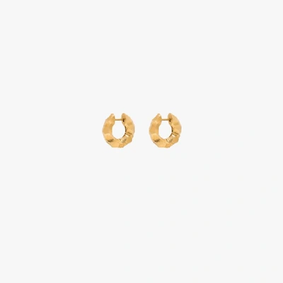 All Blues Women's Almost Earrings Thick Carved Vermeil In Gold
