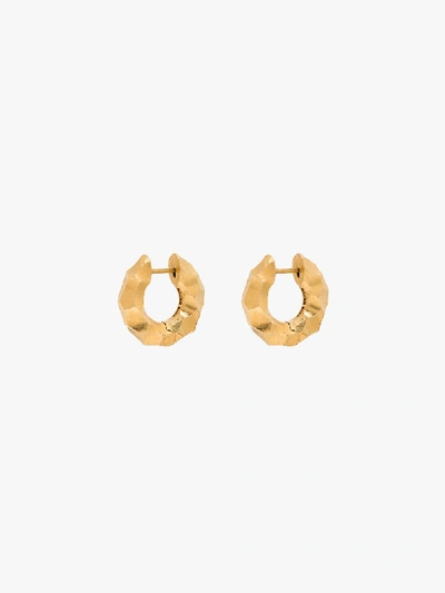 All Blues Women's Almost Earrings Thick Carved Vermeil In Gold