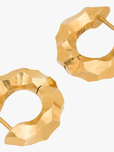 All Blues Women's Almost Earrings Thick Carved Vermeil In Gold