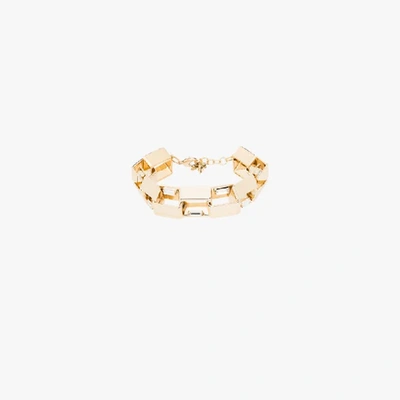 Shop Rosantica Gold Tone Square Chain Crystal Bracelet