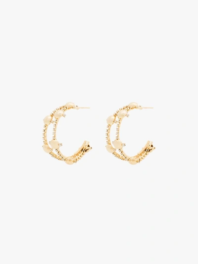 Shop Rosantica Gold Tone Double Hoop Sphere Crystal Earrings