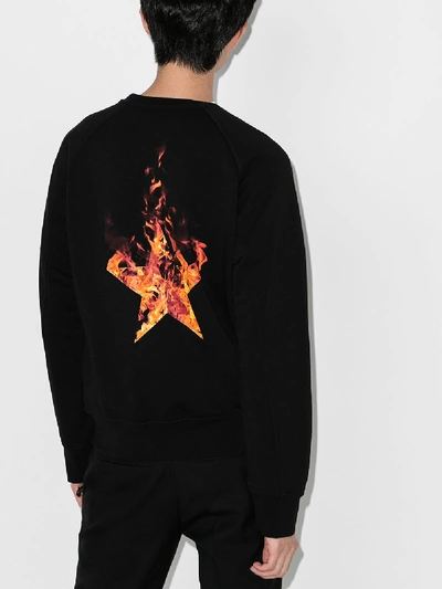 Shop Neil Barrett Flame Thunderbolt Sweatshirt In Black