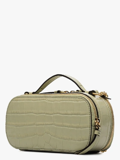 Shop Chloé Green C Vanity Mock Croc Mini Bag In Neutrals