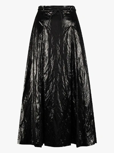 Shop Rejina Pyo Malia Pleated Midi Skirt In Black