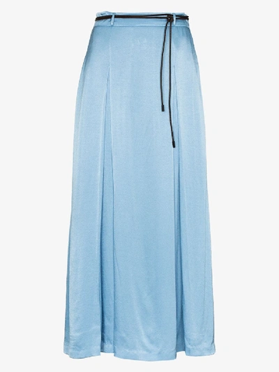 Shop Rejina Pyo Malia Pleated Midi Skirt In Blue