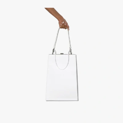 Shop Studio Amelia White 4.3 Midi Envelope Leather Bag
