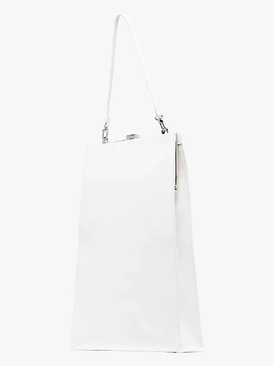 Shop Studio Amelia White 4.3 Midi Envelope Leather Bag