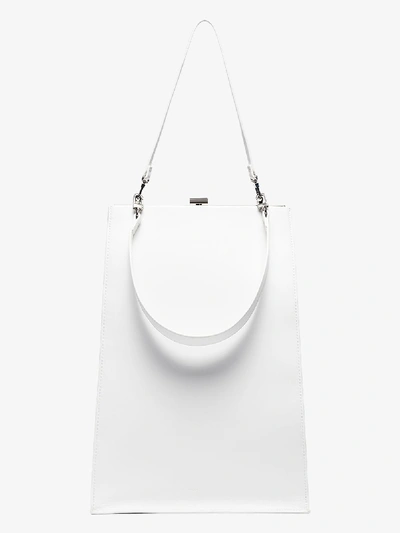 Shop Studio Amelia White 4.3 Midi Envelope Leather Bag