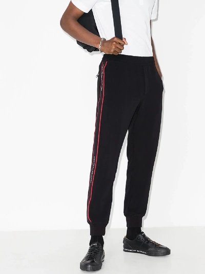 Shop Alexander Mcqueen Logo Stripe Sweatpants In Black
